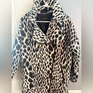 Donna Karan Leopard Print Teddy Jacket